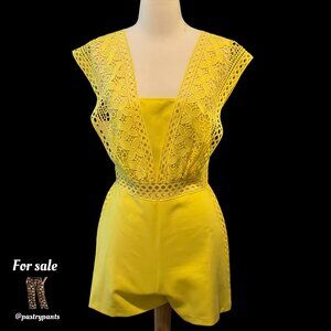TOPSHOP yellow playsuit romper sz 6 EUC